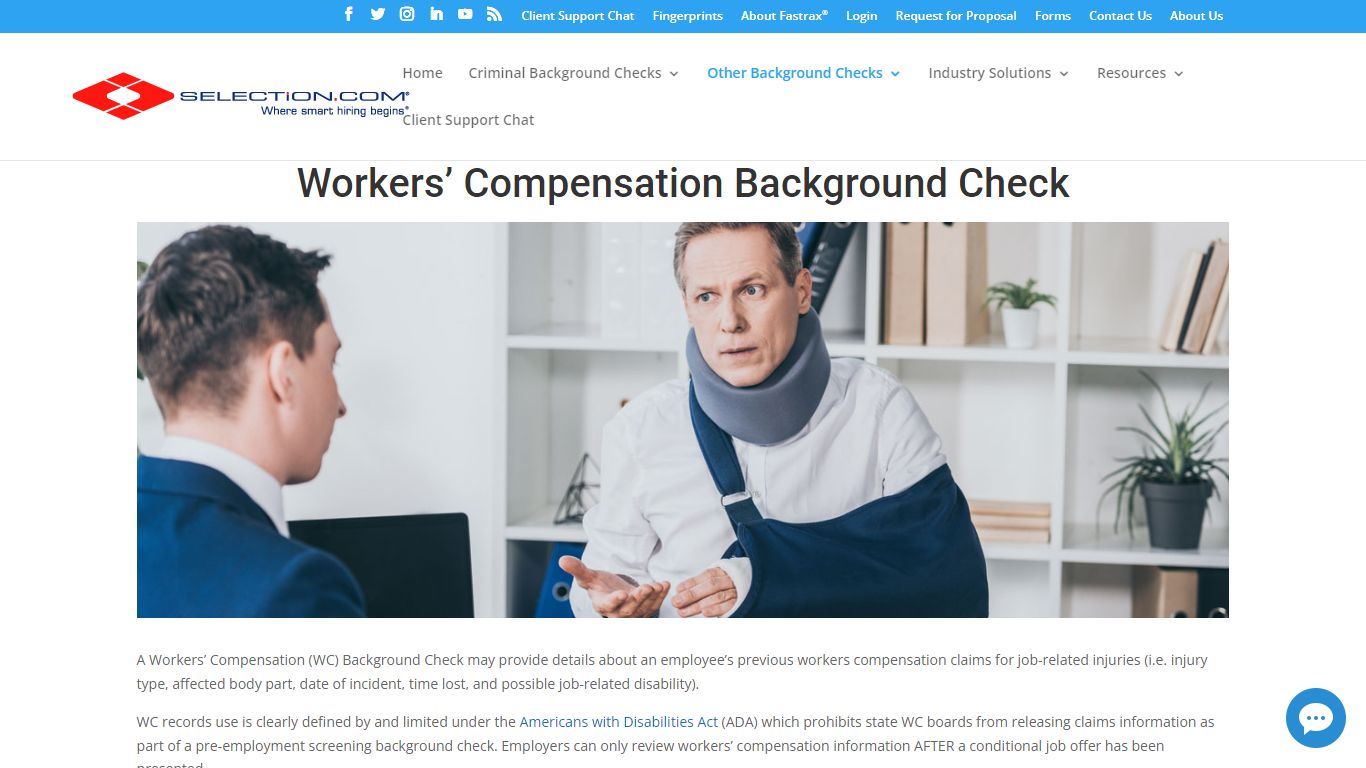 Workers’ Compensation Background Check - SELECTiON.COM